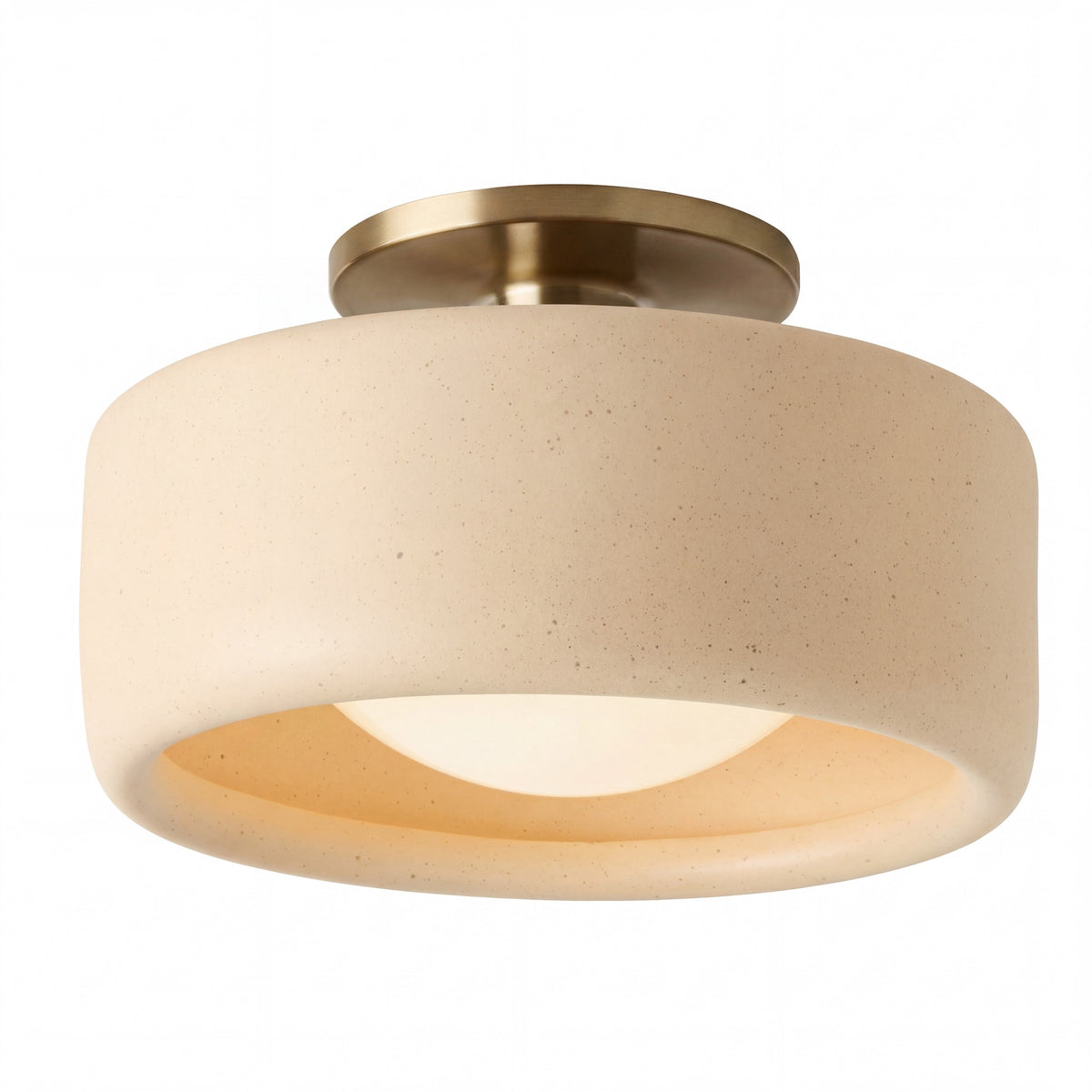 Porcelain Semi Flush Mount Ceiling Light, Single-Light Modern Ceramic Fixture