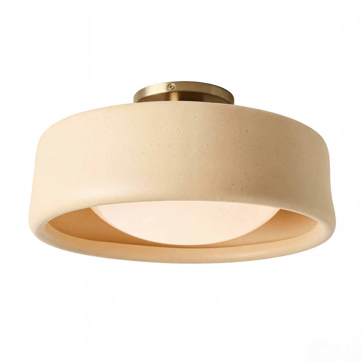 Porcelain Semi Flush Mount Ceiling Light, Single-Light Modern Ceramic Fixture