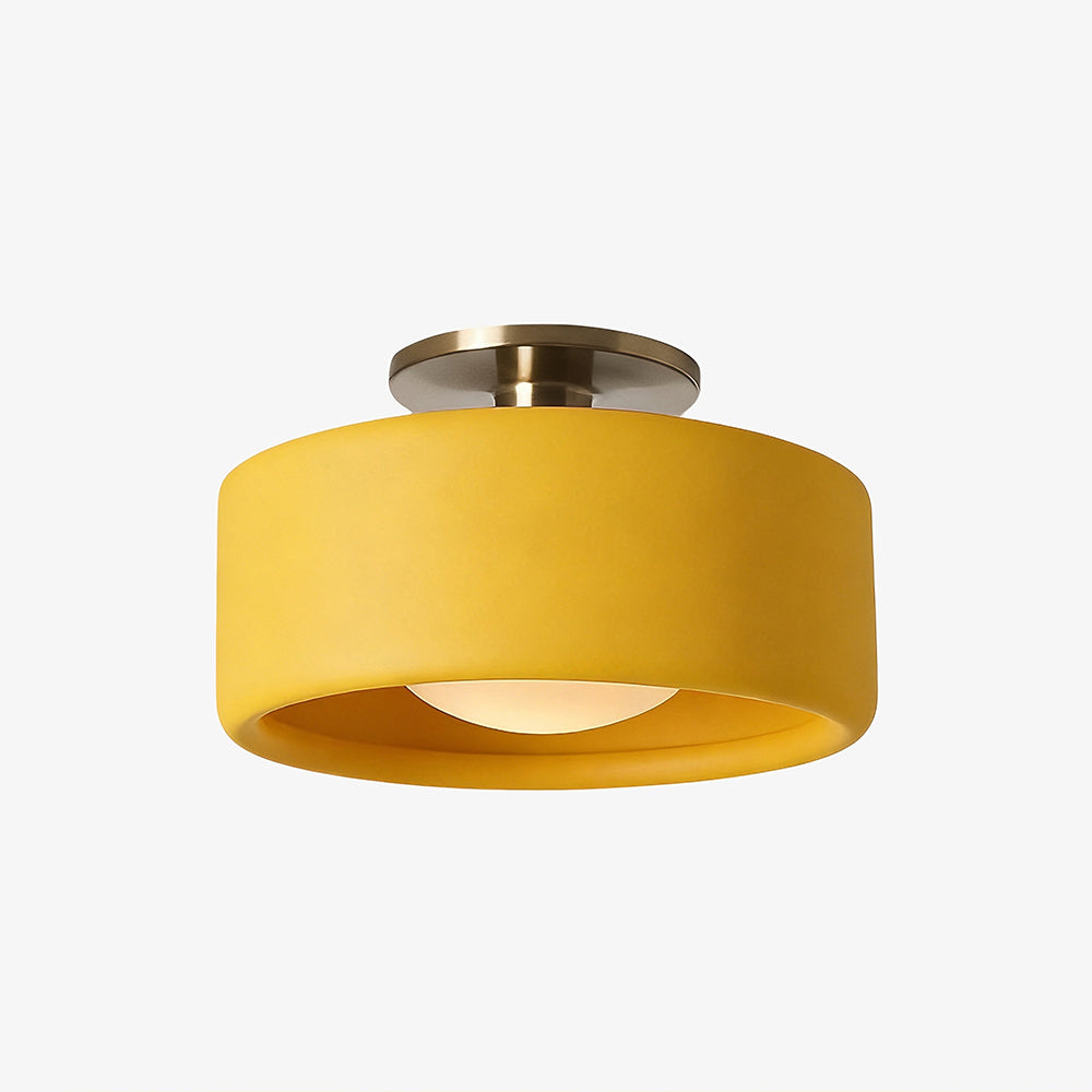 Porcelain Semi Flush Mount Ceiling Light, Single-Light Modern Ceramic Fixture