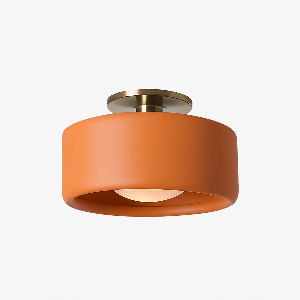 Porcelain Semi Flush Mount Ceiling Light, Single-Light Modern Ceramic Fixture