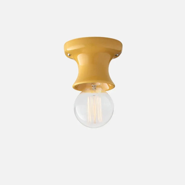 Jenna Ceramic Ceiling Light, Modern Colorful Flush Mount Single-Light Fixture