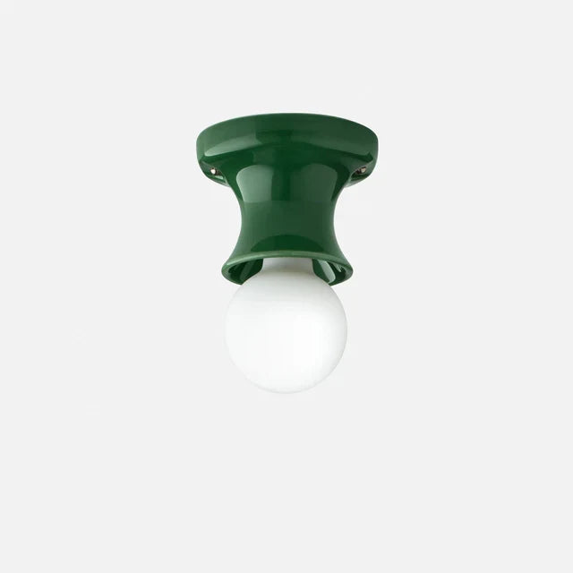 Jenna Ceramic Ceiling Light, Modern Colorful Flush Mount Single-Light Fixture