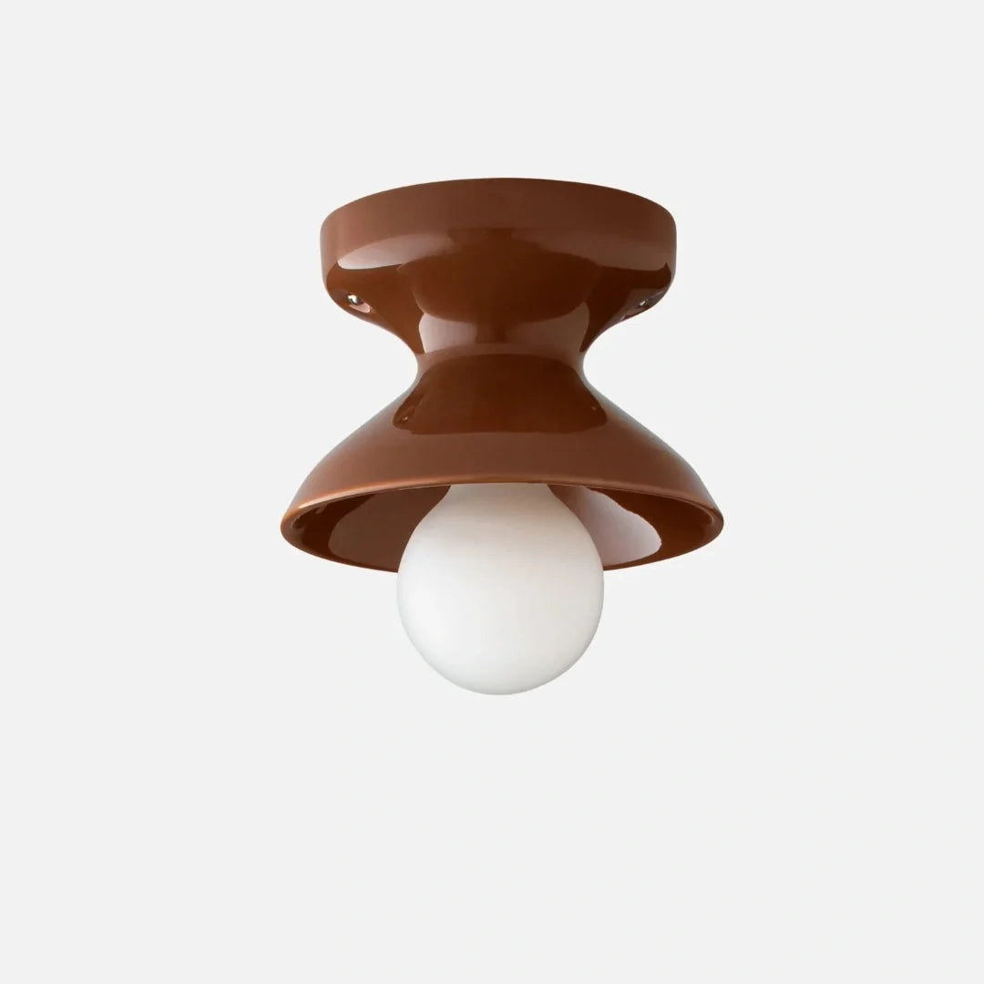 Jenna Ceramic Ceiling Light, Modern Colorful Flush Mount Single-Light Fixture