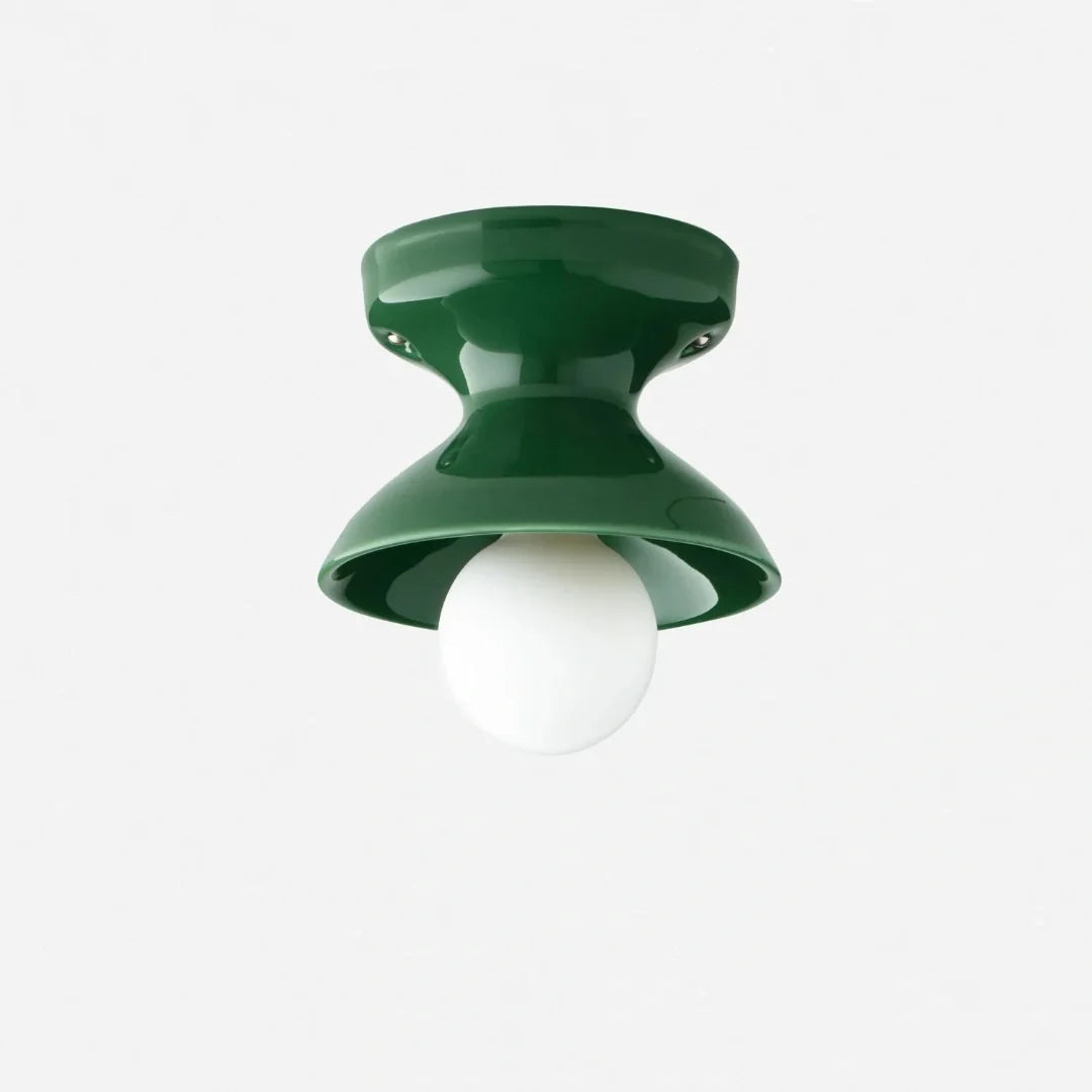 Jenna Ceramic Ceiling Light, Modern Colorful Flush Mount Single-Light Fixture