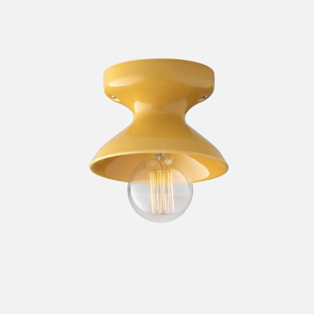 Jenna Ceramic Ceiling Light, Modern Colorful Flush Mount Single-Light Fixture