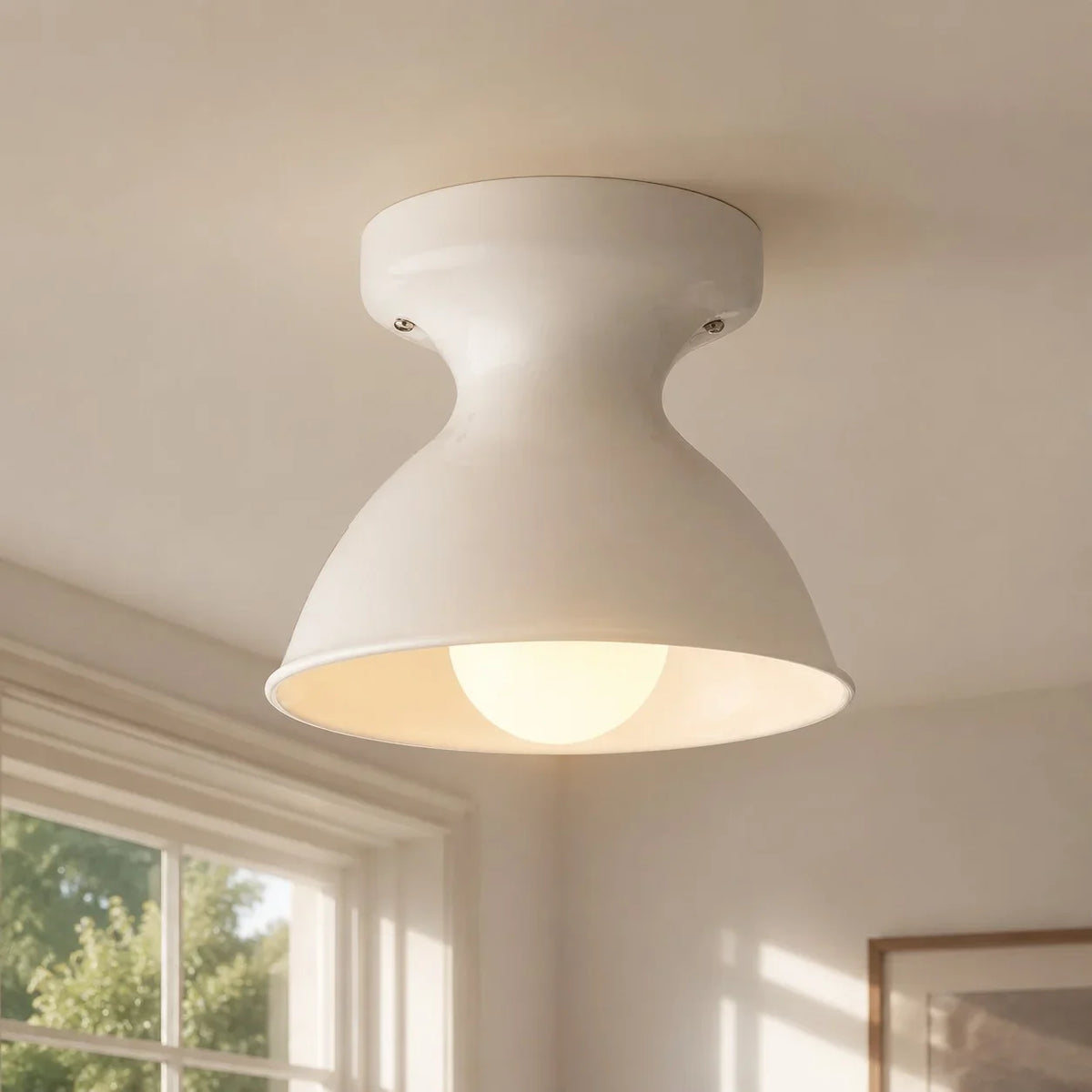 Jenna Ceramic Ceiling Light, Modern Colorful Flush Mount Single-Light Fixture
