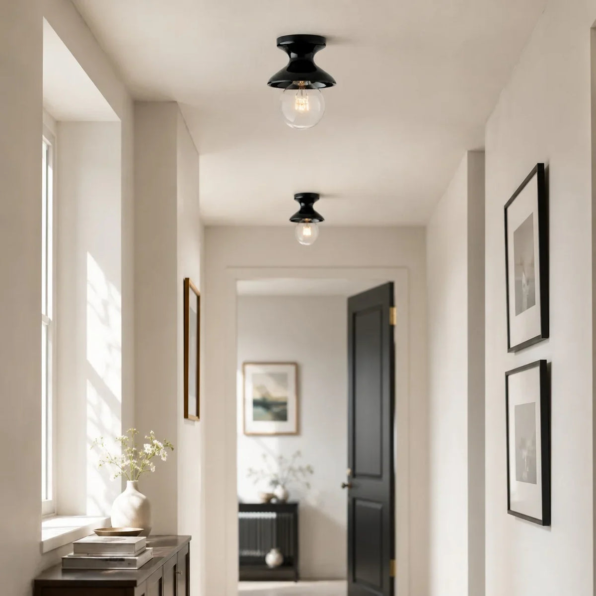 Jenna Ceramic Ceiling Light, Modern Colorful Flush Mount Single-Light Fixture