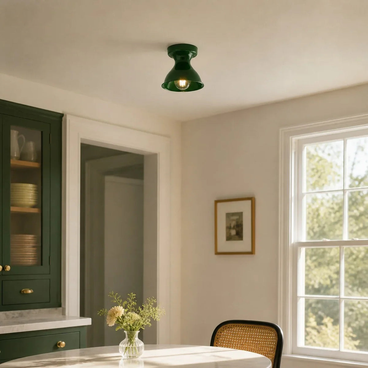 Jenna Ceramic Ceiling Light, Modern Colorful Flush Mount Single-Light Fixture