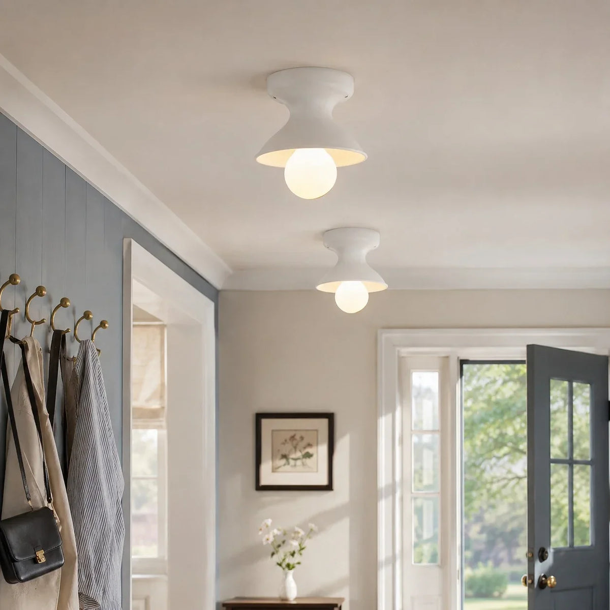 Jenna Ceramic Ceiling Light, Modern Colorful Flush Mount Single-Light Fixture