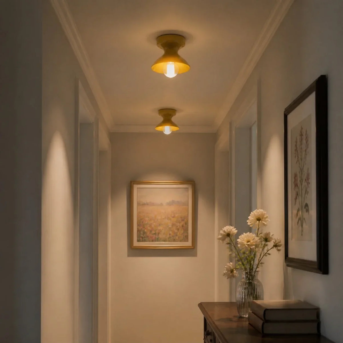 Jenna Ceramic Ceiling Light, Modern Colorful Flush Mount Single-Light Fixture