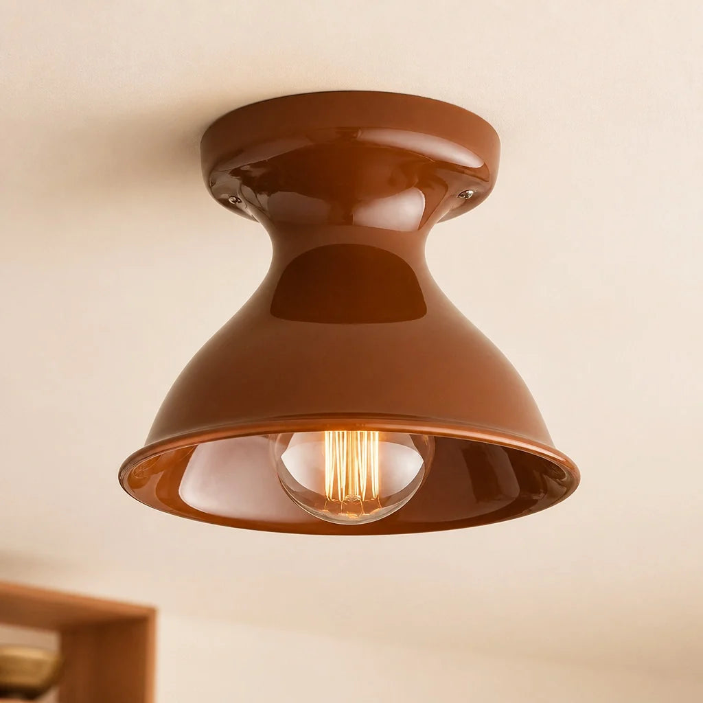 Jenna Ceramic Ceiling Light, Modern Colorful Flush Mount Single-Light Fixture
