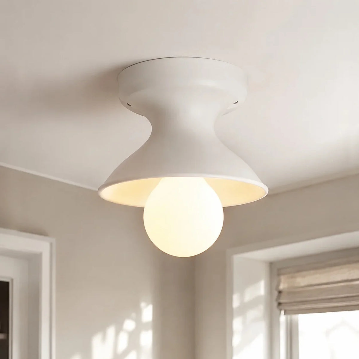 Jenna Ceramic Ceiling Light, Modern Colorful Flush Mount Single-Light Fixture