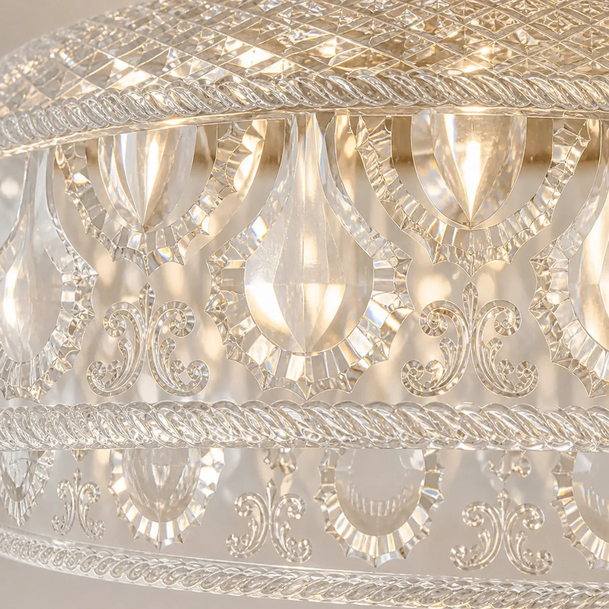 Jules Textured Glass Disc Ceiling Light, Modern Flush Mount Single-Light Fixture