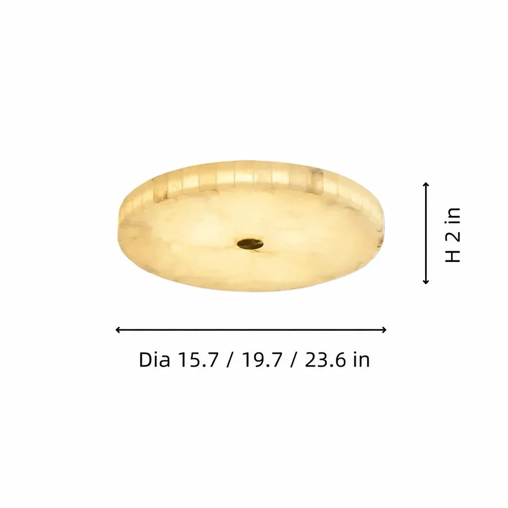 Kelly Alabaster Round Ceiling Light, Modern Flush Mount Fixture
