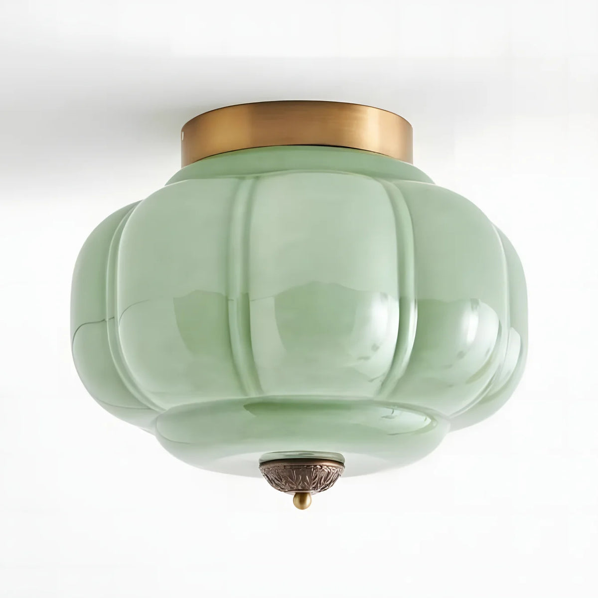 Milk Glass Semi Flush Mount Ceiling Light, Eloise Single-Light Vintage Fixture
