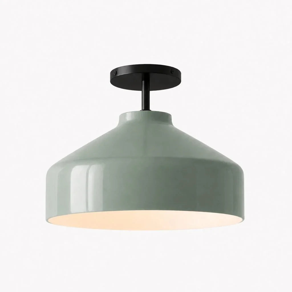 Nerys Metal and Glass Ceiling Light, Nordic Minimalist Single-Light Fixture