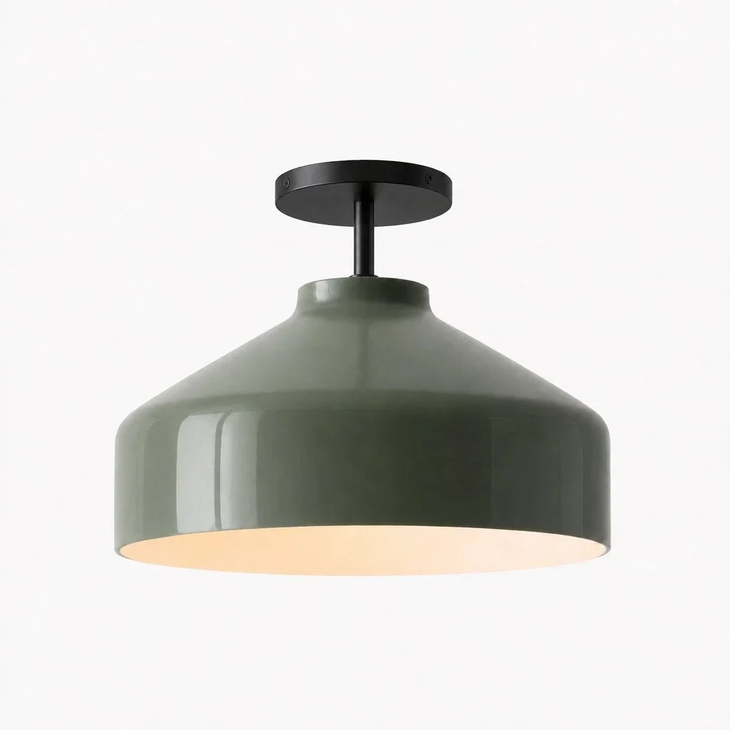 Nerys Metal and Glass Ceiling Light, Nordic Minimalist Single-Light Fixture