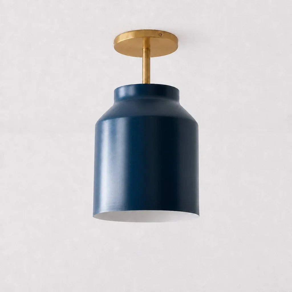 Nerys Metal and Glass Ceiling Light, Nordic Minimalist Single-Light Fixture