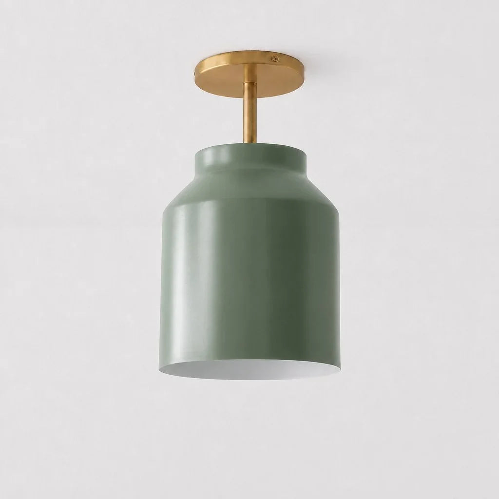 Nerys Metal and Glass Ceiling Light, Nordic Minimalist Single-Light Fixture