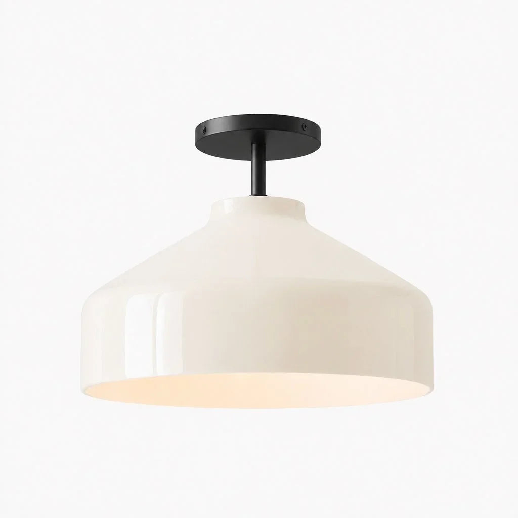 Nerys Metal and Glass Ceiling Light, Nordic Minimalist Single-Light Fixture