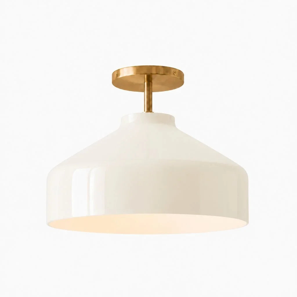 Nerys Metal and Glass Ceiling Light, Nordic Minimalist Single-Light Fixture