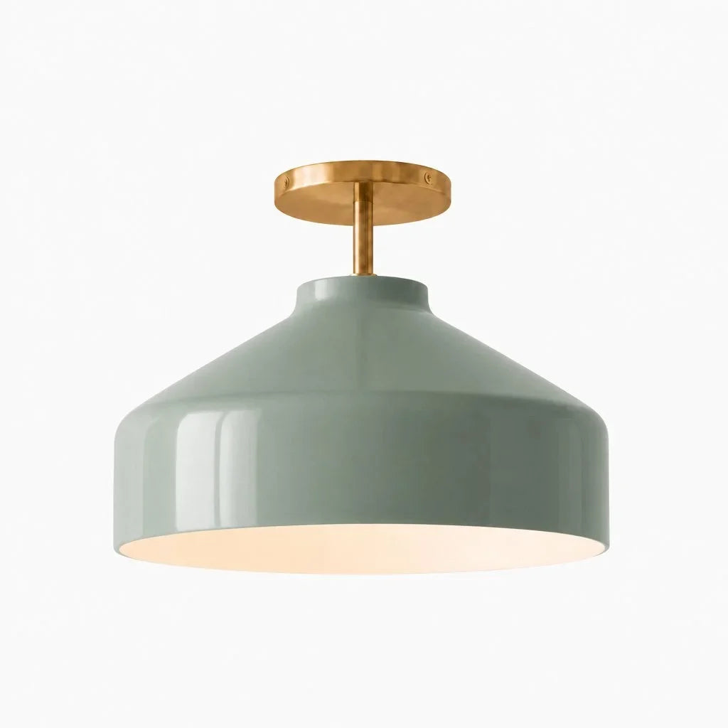 Nerys Metal and Glass Ceiling Light, Nordic Minimalist Single-Light Fixture