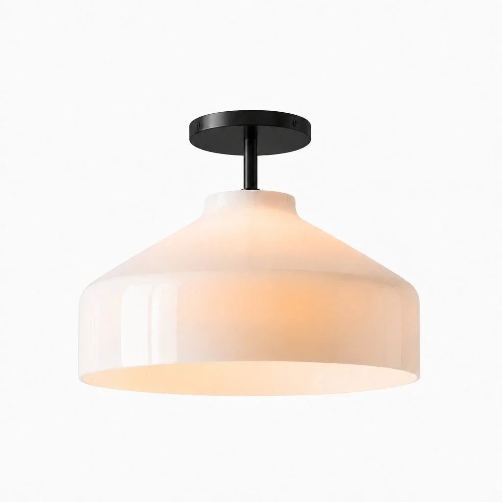 Nerys Metal and Glass Ceiling Light, Nordic Minimalist Single-Light Fixture
