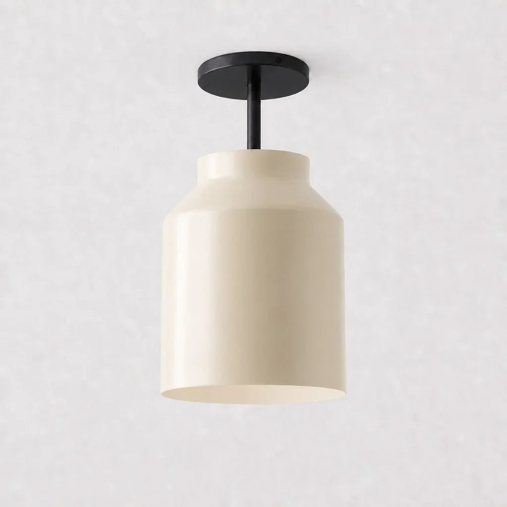 Nerys Metal and Glass Ceiling Light, Nordic Minimalist Single-Light Fixture