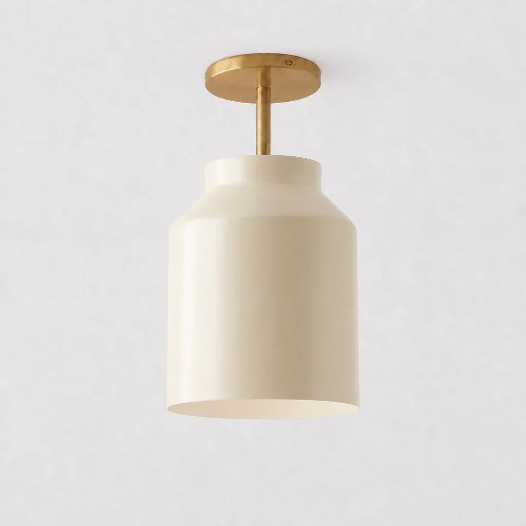 Nerys Metal and Glass Ceiling Light, Nordic Minimalist Single-Light Fixture
