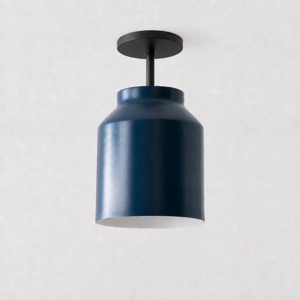 Nerys Metal and Glass Ceiling Light, Nordic Minimalist Single-Light Fixture