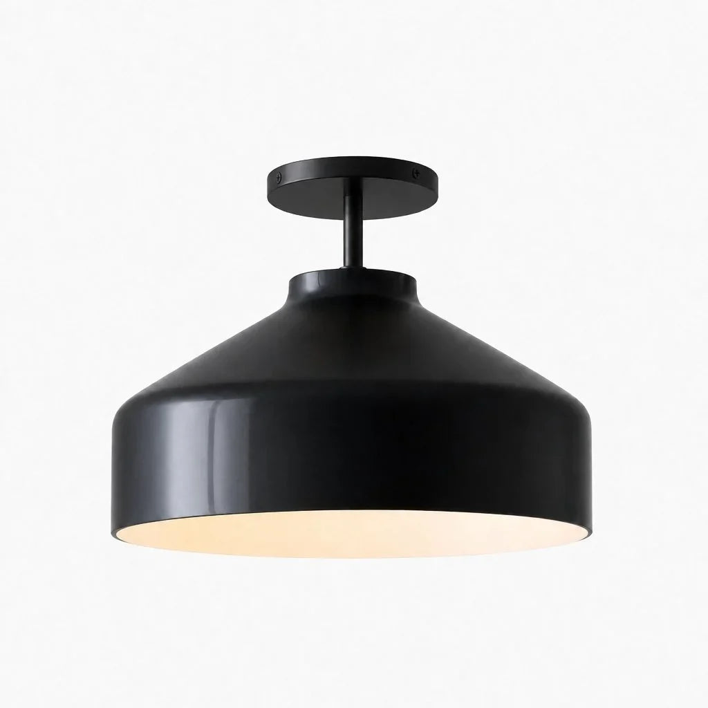 Nerys Metal and Glass Ceiling Light, Nordic Minimalist Single-Light Fixture