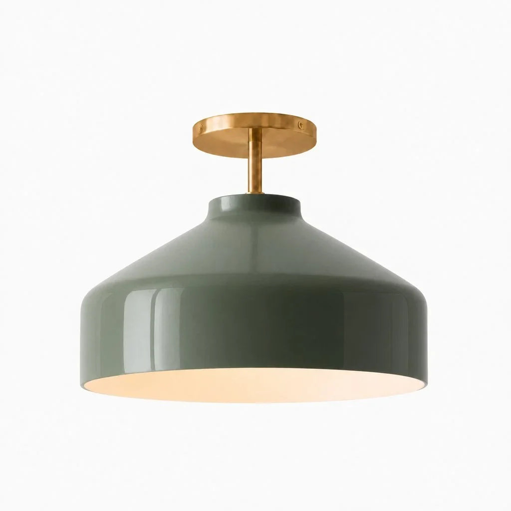 Nerys Metal and Glass Ceiling Light, Nordic Minimalist Single-Light Fixture