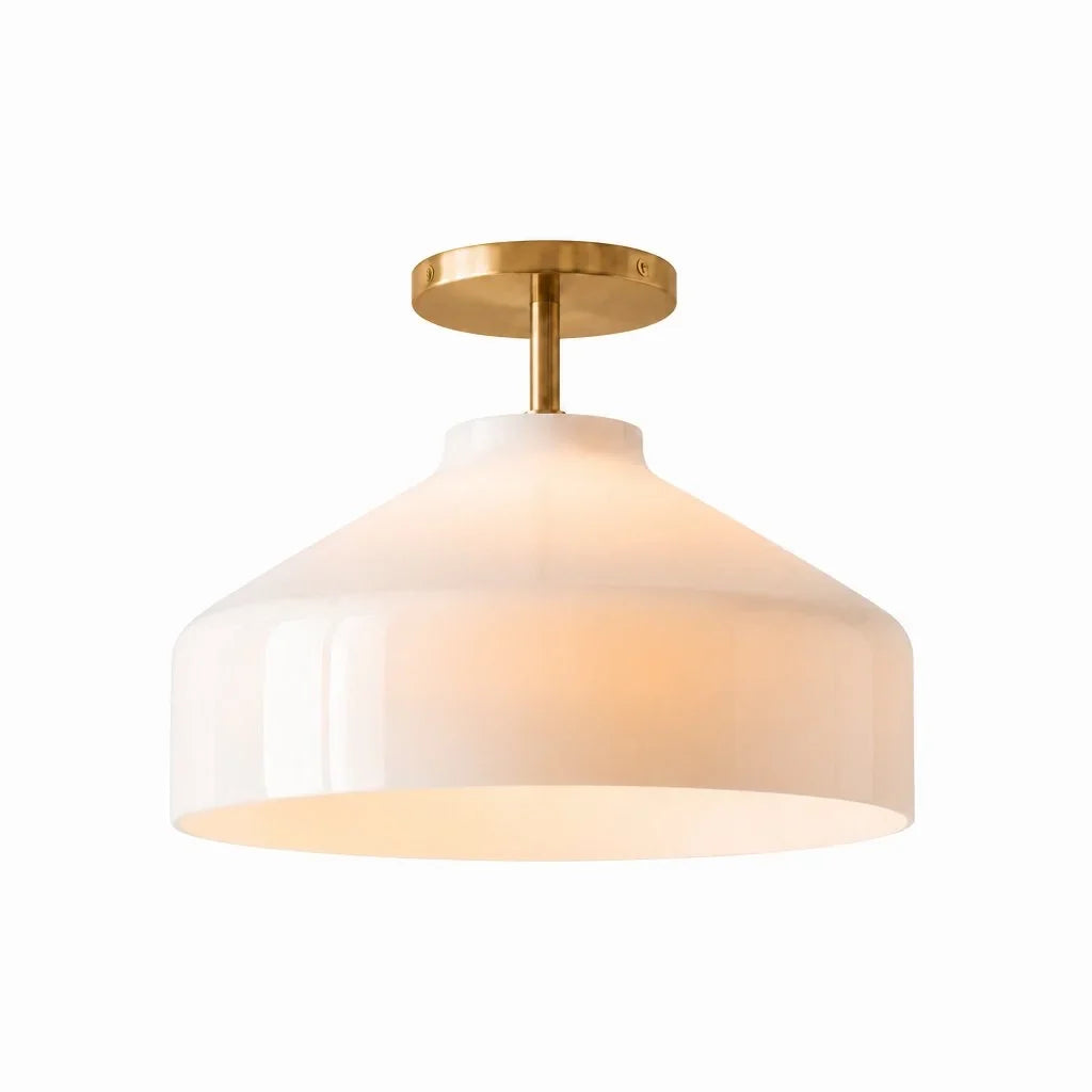Nerys Metal and Glass Ceiling Light, Nordic Minimalist Single-Light Fixture