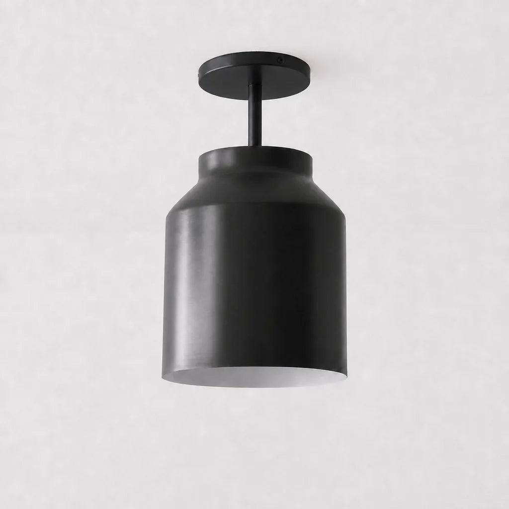 Nerys Metal and Glass Ceiling Light, Nordic Minimalist Single-Light Fixture