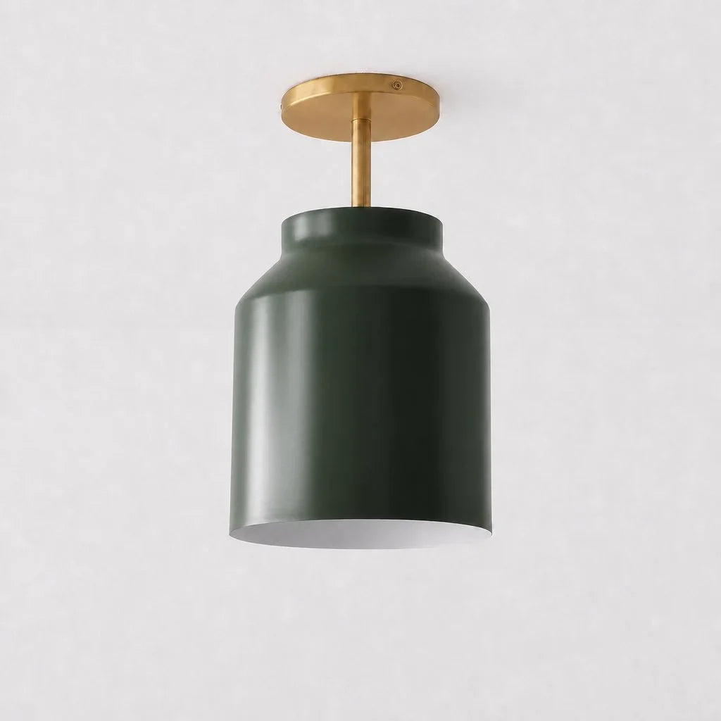 Nerys Metal and Glass Ceiling Light, Nordic Minimalist Single-Light Fixture
