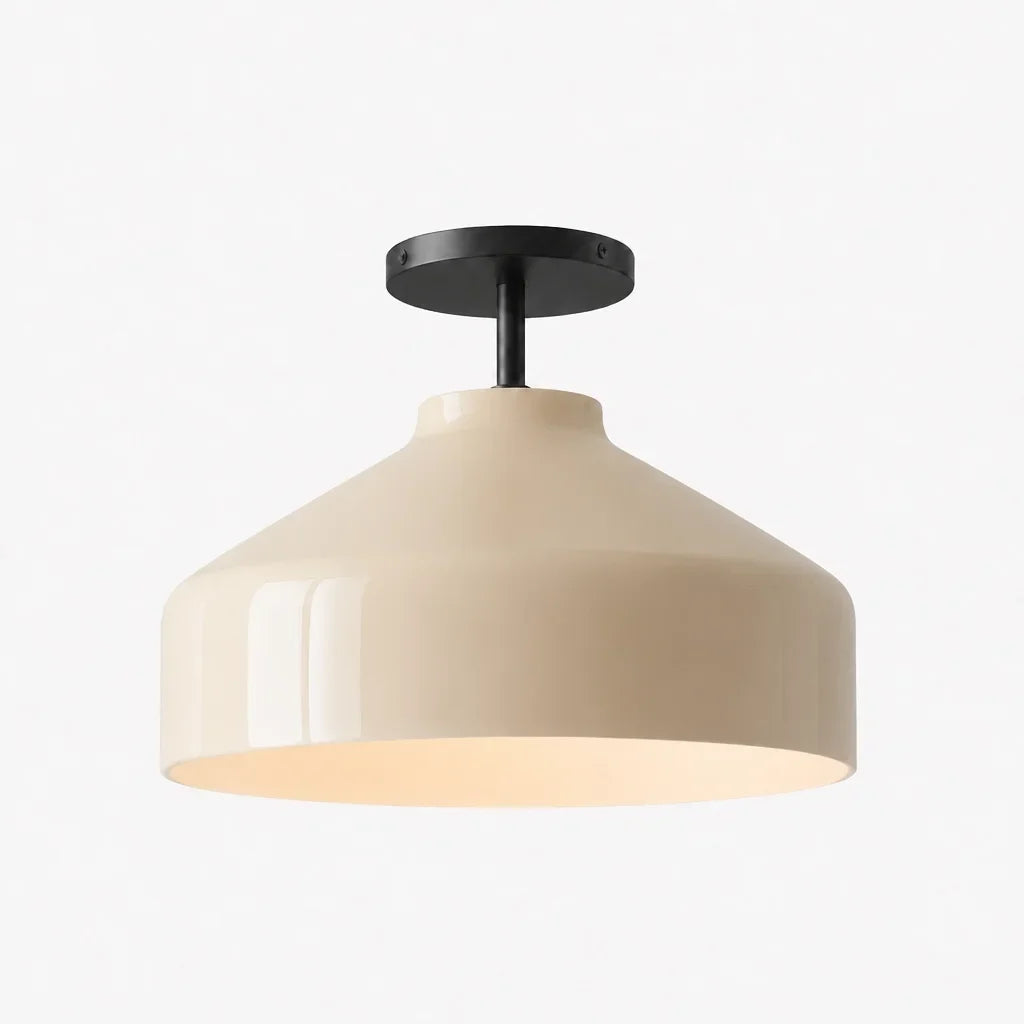 Nerys Metal and Glass Ceiling Light, Nordic Minimalist Single-Light Fixture