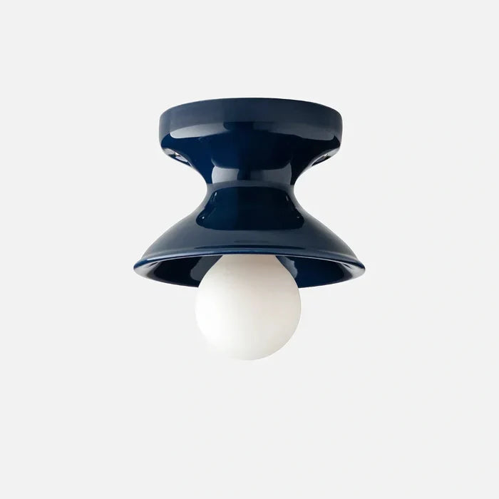 Jenna Ceramic Ceiling Light, Modern Colorful Flush Mount Single-Light Fixture